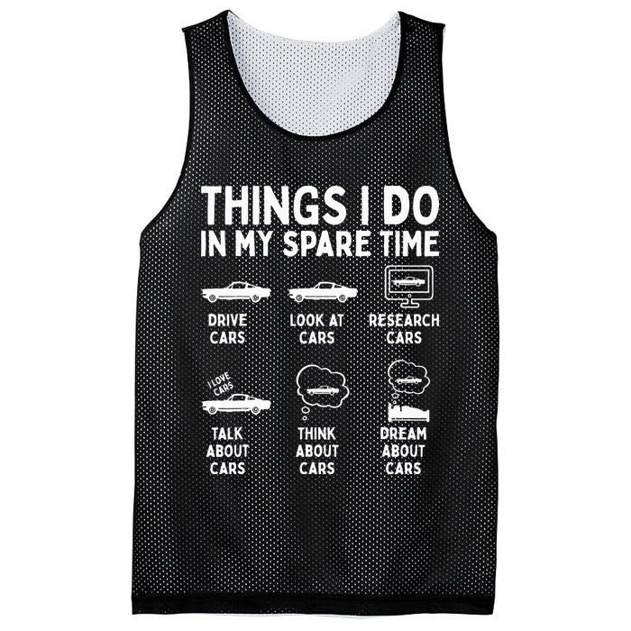 Things I Do In My Spare Time Car Enthusiast Funny Car Guy Mesh Reversible Basketball Jersey Tank