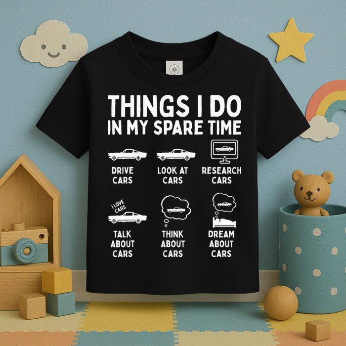 Things I Do In My Spare Time Car Enthusiast Funny Car Guy Toddler T-Shirt