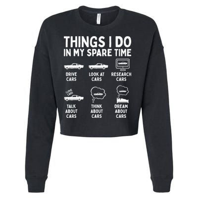 Things I Do In My Spare Time Car Enthusiast Funny Car Guy Cropped Pullover Crew