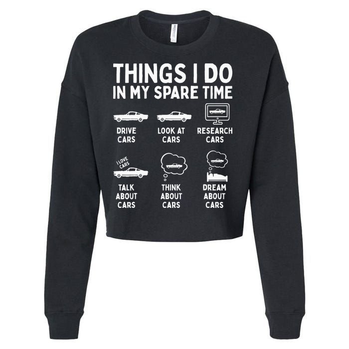 Things I Do In My Spare Time Car Enthusiast Funny Car Guy Cropped Pullover Crew
