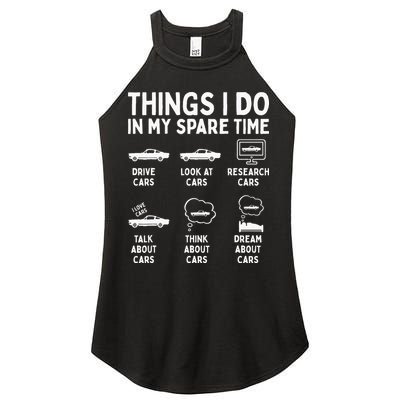 Things I Do In My Spare Time Car Enthusiast Funny Car Guy Women's Perfect Tri Rocker Tank