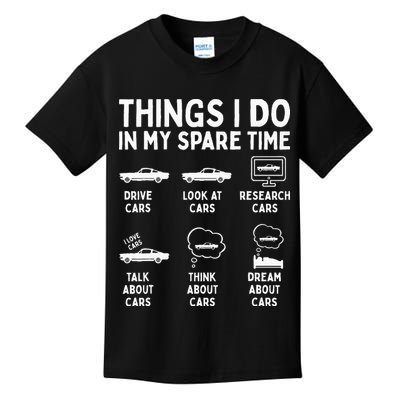Things I Do In My Spare Time Car Enthusiast Funny Car Guy Kids T-Shirt