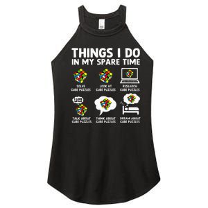 Things I Do In My Spare Time Cube Puzzle Speed Cubing Women's Perfect Tri Rocker Tank