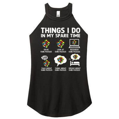 Things I Do In My Spare Time Cube Puzzle Speed Cubing Women’s Perfect Tri Rocker Tank