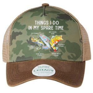 Things I Do In My Spare Time Funny Fishing Legacy Tie Dye Trucker Hat