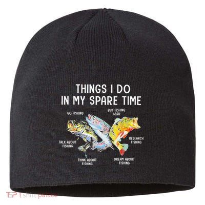 Things I Do In My Spare Time Funny Fishing Sustainable Beanie