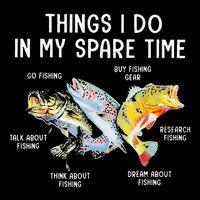Things I Do In My Spare Time Funny Fishing Cropped Pullover Crew