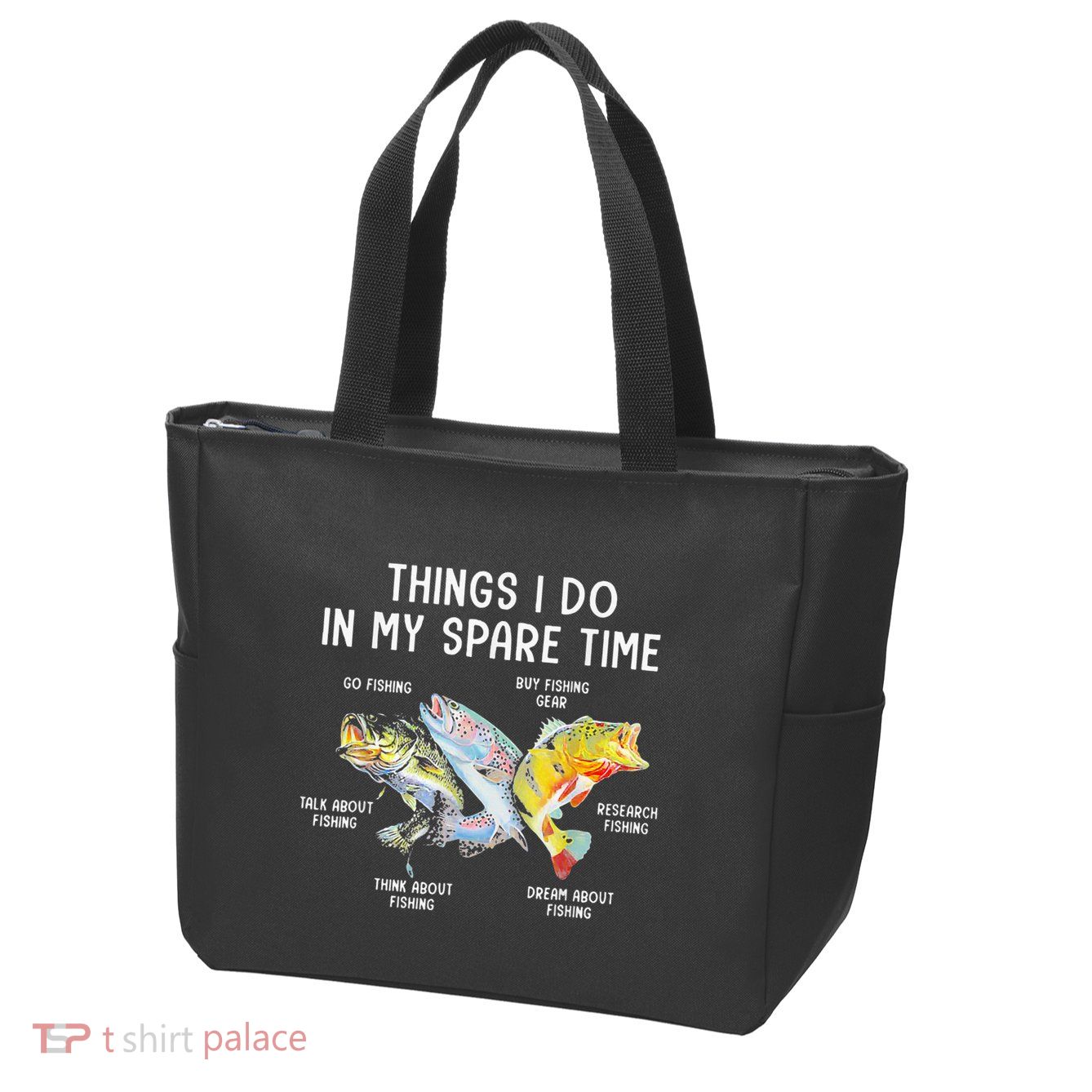 Things I Do In My Spare Time Funny Fishing Zip Tote Bag