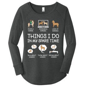 Things I Do In My Spare Time Funny Horse Lovers  Women's Perfect Tri Tunic Long Sleeve Shirt