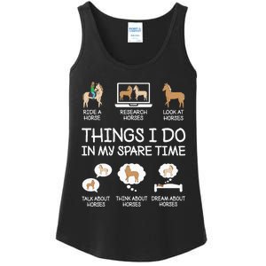 Things I Do In My Spare Time Funny Horse Lovers  Ladies Essential Tank