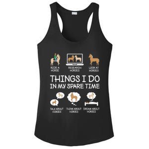 Things I Do In My Spare Time Funny Horse Lovers  Ladies PosiCharge Competitor Racerback Tank