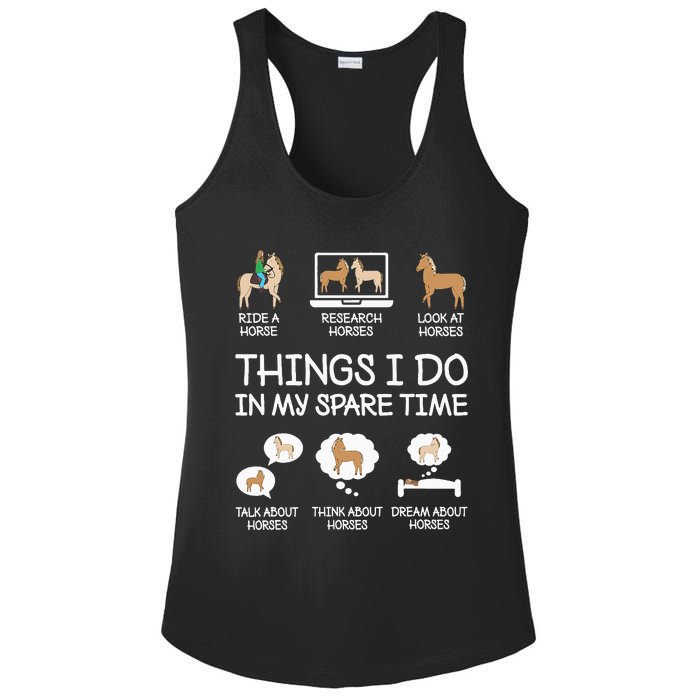 Things I Do In My Spare Time Funny Horse Lovers  Ladies PosiCharge Competitor Racerback Tank