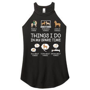 Things I Do In My Spare Time Funny Horse Lovers  Women's Perfect Tri Rocker Tank