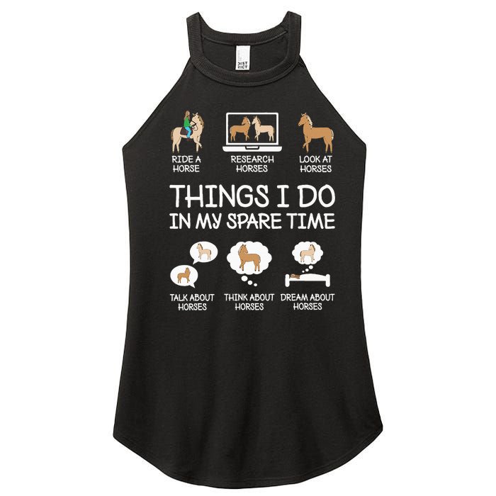 Things I Do In My Spare Time Funny Horse Lovers  Women's Perfect Tri Rocker Tank