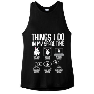 Things I Do In My Spare Time Bunny Rabbit Ladies PosiCharge Tri-Blend Wicking Tank