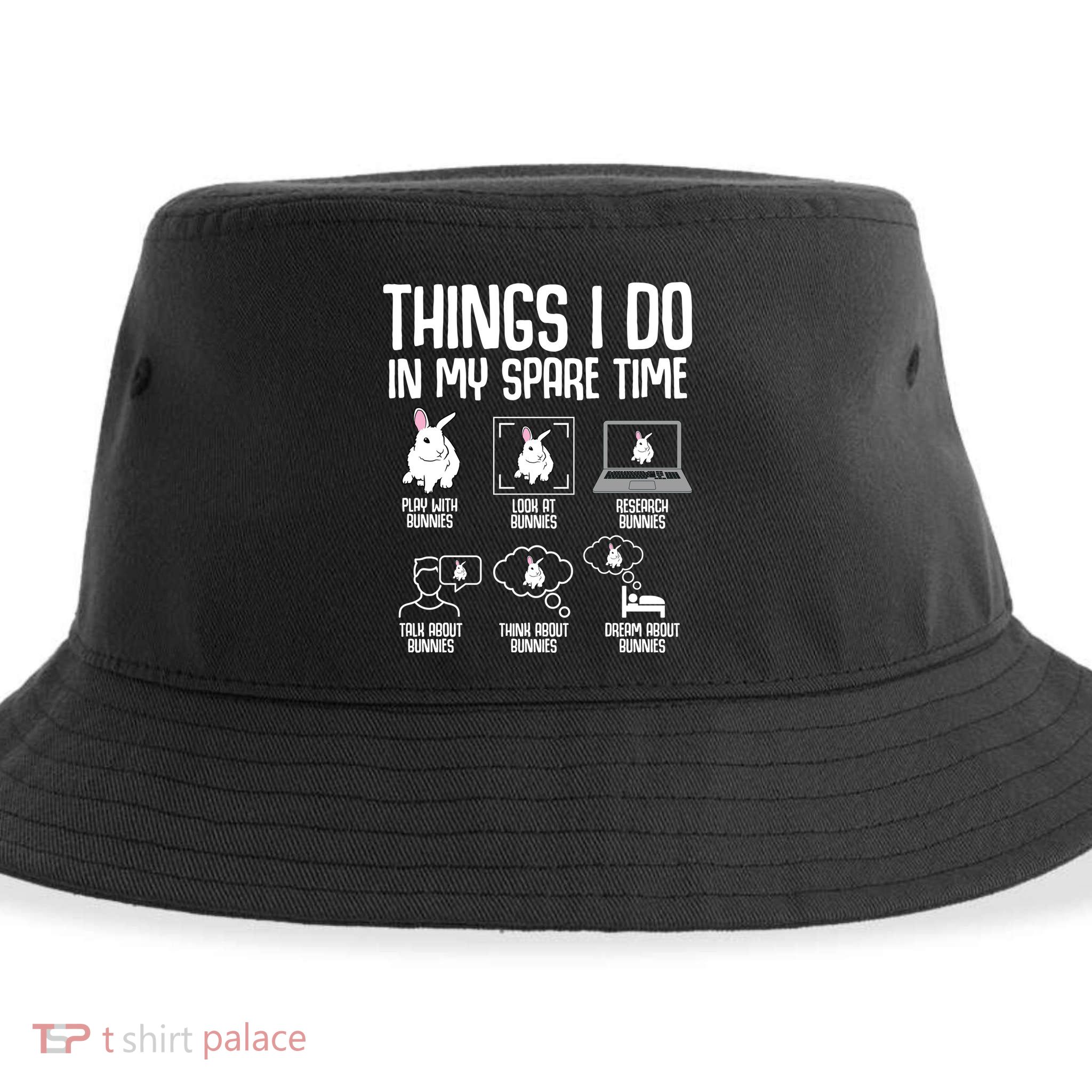 Things I Do In My Spare Time Bunny Rabbit Sustainable Bucket Hat