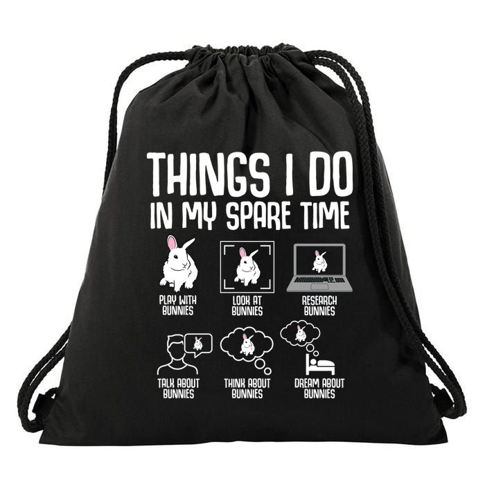 Things I Do In My Spare Time Bunny Rabbit Drawstring Bag