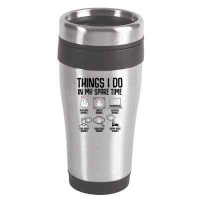 Things I Do In My Spare Time Bunny Rabbit 16oz Travel Tumbler