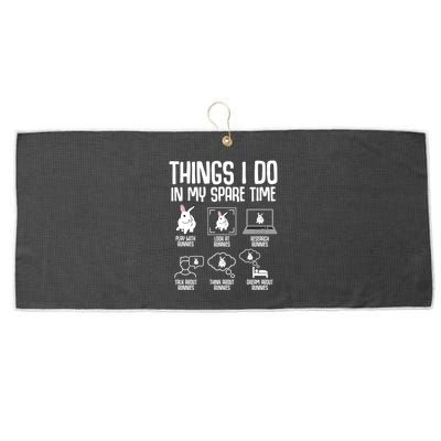 Things I Do In My Spare Time Bunny Rabbit Large Microfiber Waffle Golf Towel