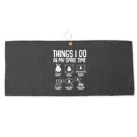 Things I Do In My Spare Time Bunny Rabbit Large Microfiber Waffle Golf Towel