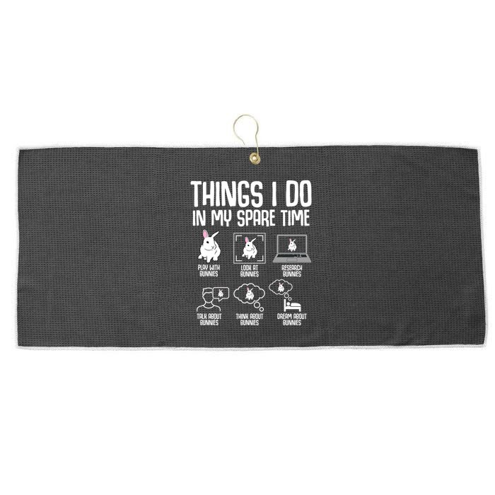 Things I Do In My Spare Time Bunny Rabbit Large Microfiber Waffle Golf Towel
