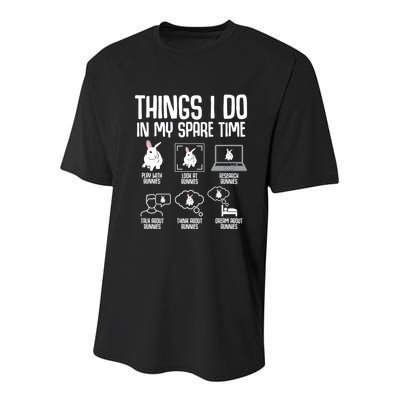 Things I Do In My Spare Time Bunny Rabbit Youth Performance Sprint T-Shirt