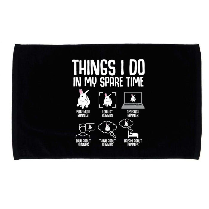 Things I Do In My Spare Time Bunny Rabbit Microfiber Hand Towel