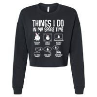 Things I Do In My Spare Time Bunny Rabbit Cropped Pullover Crew