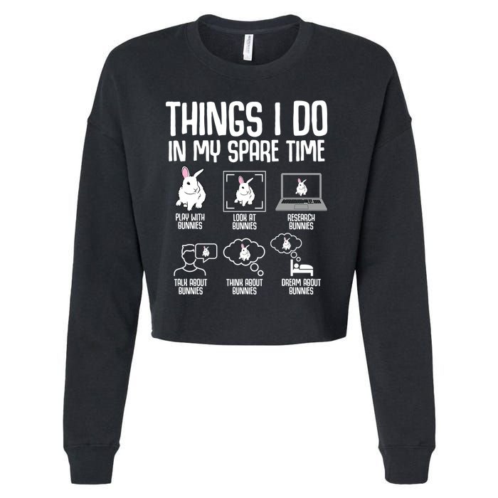 Things I Do In My Spare Time Bunny Rabbit Cropped Pullover Crew