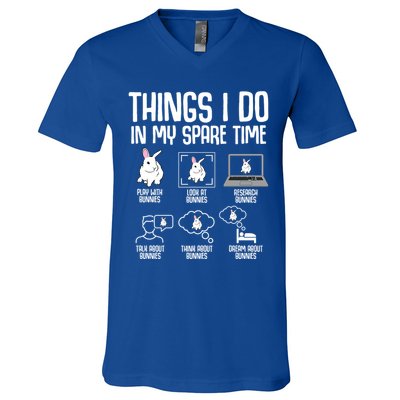 Things I Do In My Spare Time Bunny Rabbit V-Neck T-Shirt