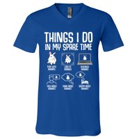 Things I Do In My Spare Time Bunny Rabbit V-Neck T-Shirt