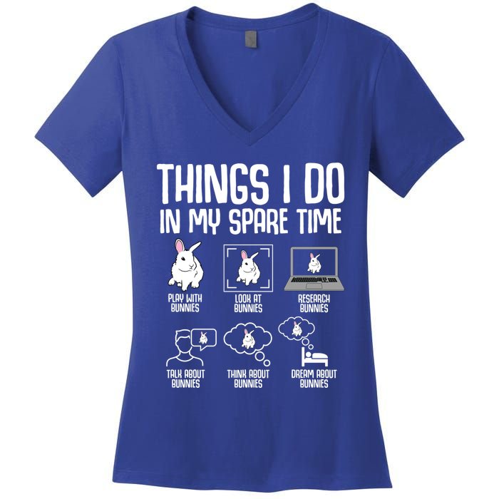 Things I Do In My Spare Time Bunny Rabbit Women's V-Neck T-Shirt
