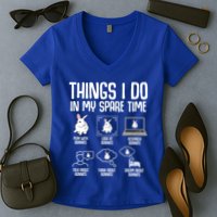 Things I Do In My Spare Time Bunny Rabbit Women's V-Neck T-Shirt