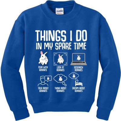 Things I Do In My Spare Time Bunny Rabbit Kids Sweatshirt