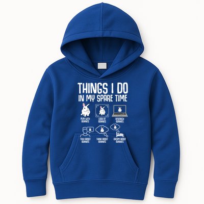 Things I Do In My Spare Time Bunny Rabbit Kids Hoodie
