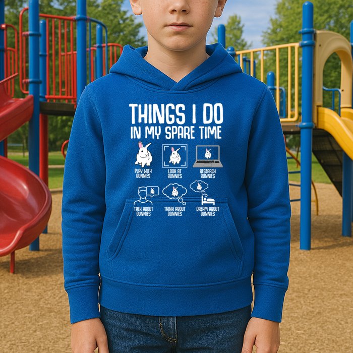 Things I Do In My Spare Time Bunny Rabbit Kids Hoodie