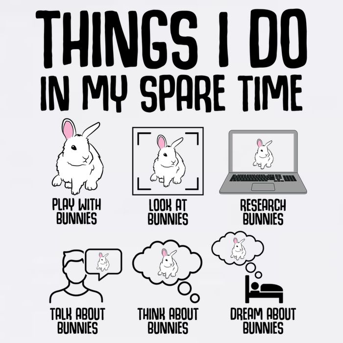 Things I Do In My Spare Time Bunny Rabbit Garment-Dyed Sweatshirt