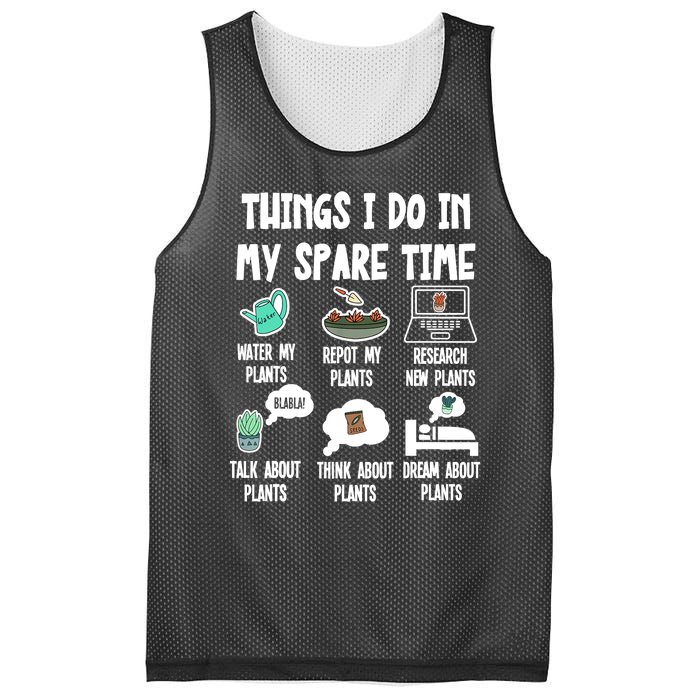 Things I Do In My Spare Time Funny Plant Lover, Gardening Mesh Reversible Basketball Jersey Tank