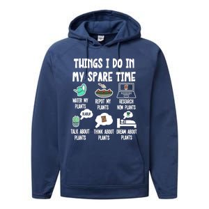 Things I Do In My Spare Time Funny Plant Lover, Gardening Performance Fleece Hoodie