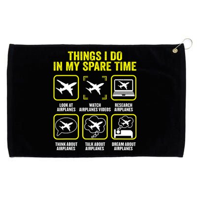 Things I Do In My Spare Time Airplanes Aviation Pilot Grommeted Golf Towel