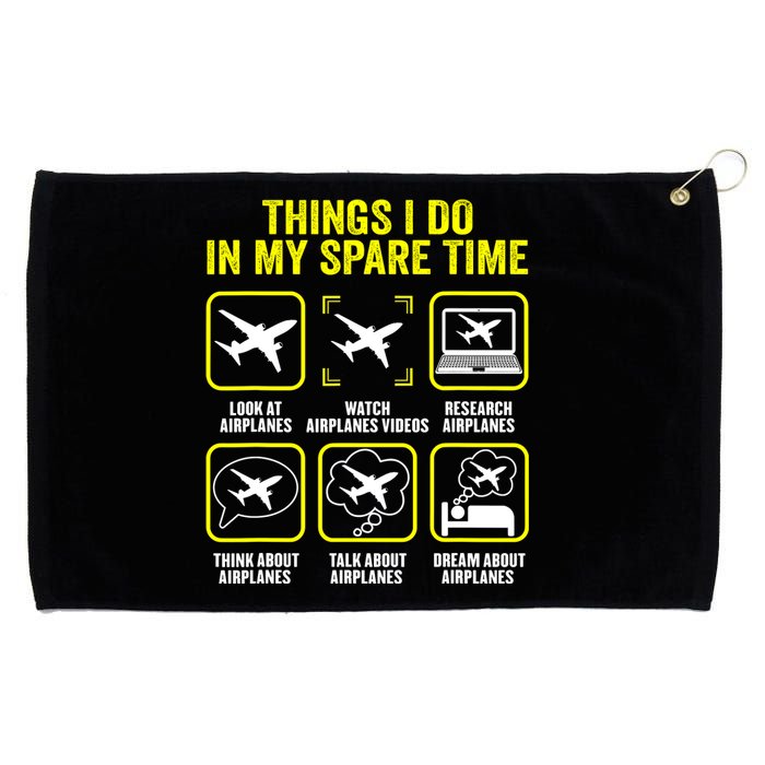 Things I Do In My Spare Time Airplanes Aviation Pilot Grommeted Golf Towel