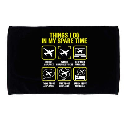 Things I Do In My Spare Time Airplanes Aviation Pilot Microfiber Hand Towel