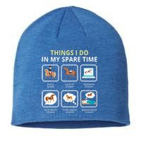 Things I Do In My Spare Time Horse Barn Horseback Riding Funny Gift Sustainable Beanie