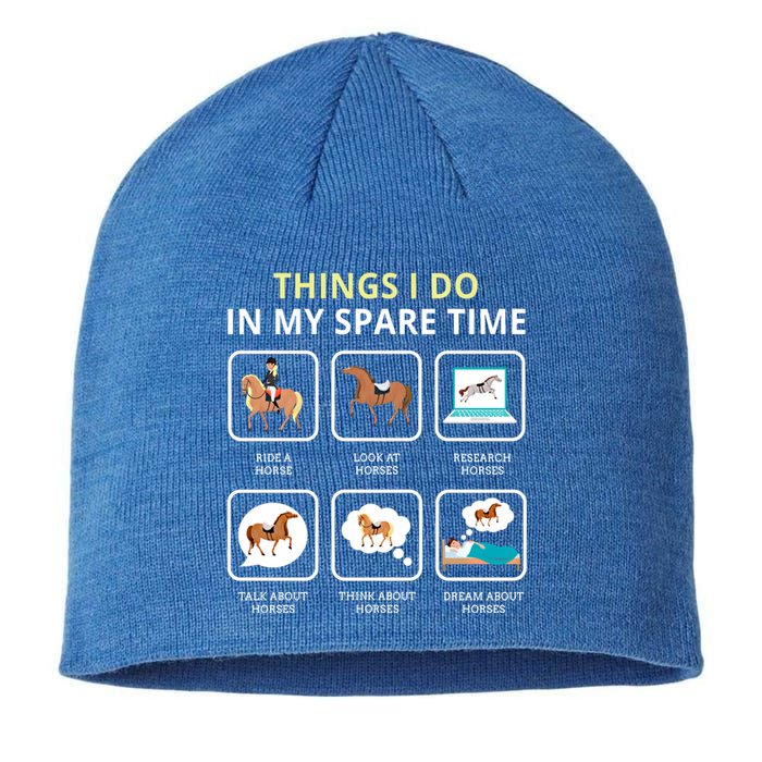 Things I Do In My Spare Time Horse Barn Horseback Riding Funny Gift Sustainable Beanie