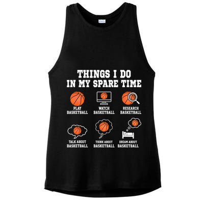 Things I Do In My Spare TIme Funny Basketball Lover Ladies PosiCharge Tri-Blend Wicking Tank