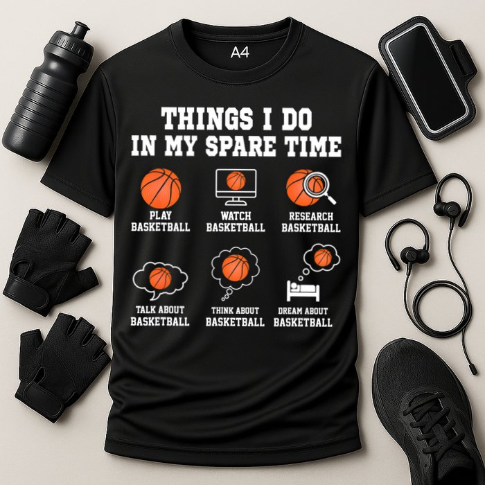 Things I Do In My Spare TIme Funny Basketball Lover Performance Shirt