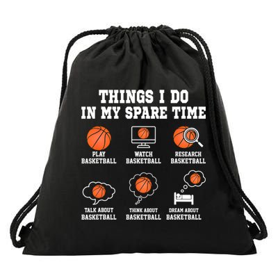 Things I Do In My Spare TIme Funny Basketball Lover Drawstring Bag