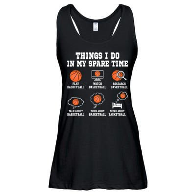 Things I Do In My Spare TIme Funny Basketball Lover Ladies Essential Flowy Tank