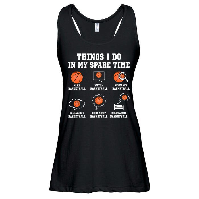 Things I Do In My Spare TIme Funny Basketball Lover Ladies Essential Flowy Tank