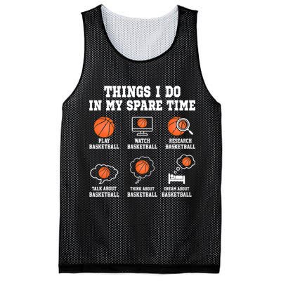 Things I Do In My Spare TIme Funny Basketball Lover Mesh Reversible Basketball Jersey Tank